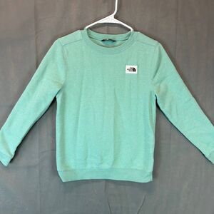 North Face Boys Sweatshirt Size L 12 Mint Green Crew neck Pullover Logo Casual